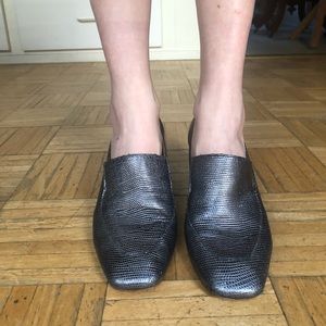 Intentionally Blank metallic heeled loafers